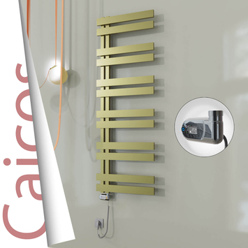 Radiva - Caicos Elektrikli Paslanmaz Çelik Havlupan 500x1530 Satine Altın (Thesis Termostat) 600W