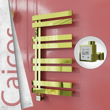 Radiva - Caicos Elektrikli Paslanmaz Çelik Havlupan 500x990 Altın (KTX3 Termostat) 300W