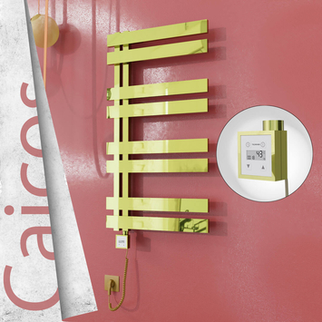 - CAICOS Elektrikli Paslanmaz Çelik Havlupan 500x990 Altın (KTX3 Termostat) 300W Spiral Kablolu  - CAICOS Elektrikli Paslanmaz Çelik Havlupan 500x990 Altın (KTX3 Termostat) 300W Spiral Kablolu