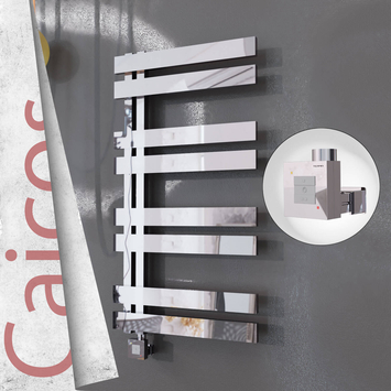 Radiva - Caicos Elektrikli Paslanmaz Çelik Havlupan 500x990 Ayna Polisaj (KTX1 Termostat) 300W