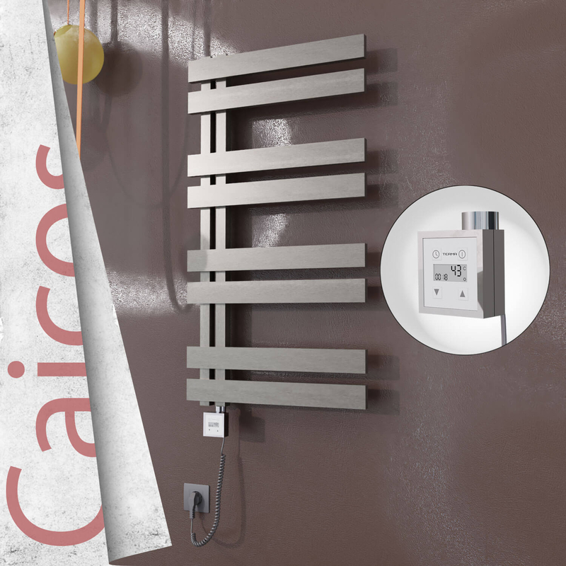 CAICOS Elektrikli Paslanmaz Çelik Havlupan 500x990 Satin Polisaj (KTX3 Termostat) 300W Spiral Kablolu