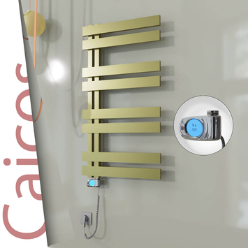 Radiva - Caicos Elektrikli Paslanmaz Çelik Havlupan 500x990 Satine Altın (Musa Termostat) 300W