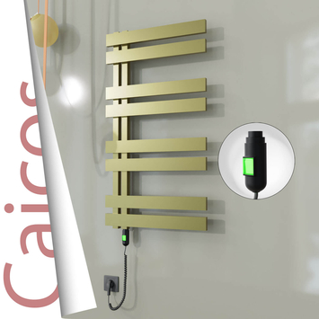 Radiva - Caicos Elektrikli Paslanmaz Çelik Havlupan 500x990 Satine Altın (On/Off Düğmeli) 300W