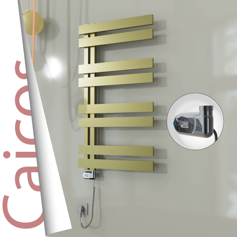 CAICOS Elektrikli Paslanmaz Çelik Havlupan 500x990 Satine Altın (Thesis Termostat) 300W