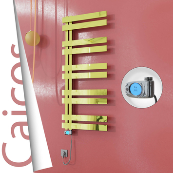 Radiva - Caicos Elektrikli Paslanmaz Çelik Havlupan 600x1260 Altın (Musa Termostat) 600W