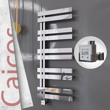 Radiva - Caicos Elektrikli Paslanmaz Çelik Havlupan 600x1260 Ayna Polisaj (KTX3 Termostat) 600W