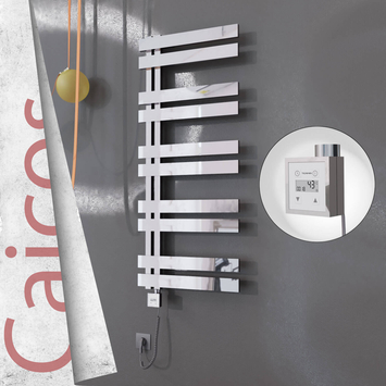 Radiva - Caicos Elektrikli Paslanmaz Çelik Havlupan 600x1260 Ayna Polisaj (KTX3 Termostat) 600W Spiral Kablolu