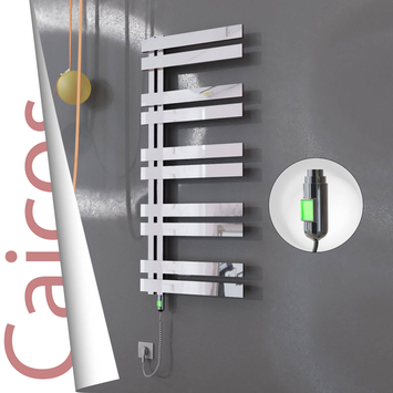 Radiva - Caicos Elektrikli Paslanmaz Çelik Havlupan 600x1260 Ayna Polisaj (On/Off Düğmeli) 600W