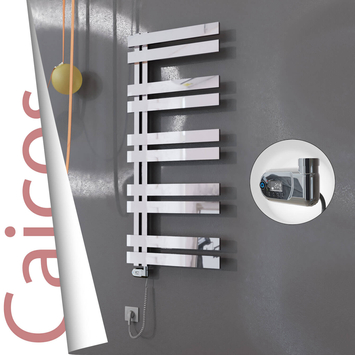 Radiva - Caicos Elektrikli Paslanmaz Çelik Havlupan 600x1260 Ayna Polisaj (Thesis Termostat) 600W