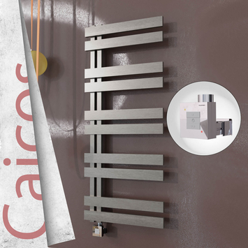 Radiva - Caicos Elektrikli Paslanmaz Çelik Havlupan 600x1260 Satin Polisaj (KTX1 Termostat) 600W