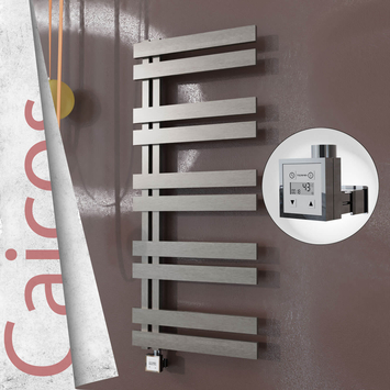 Radiva - Caicos Elektrikli Paslanmaz Çelik Havlupan 600x1260 Satin Polisaj (KTX3 Termostat) 600W