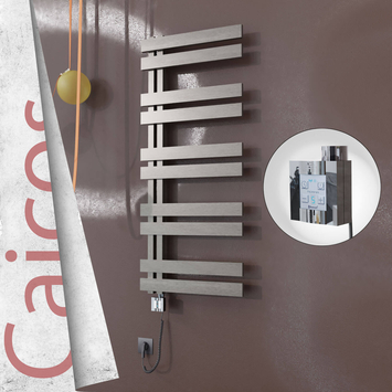 Radiva - Caicos Elektrikli Paslanmaz Çelik Havlupan 600x1260 Satin Polisaj (KTX4 Termostat) 600W Spiral Kablolu