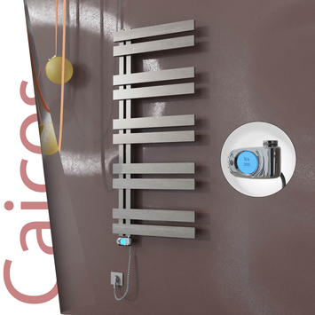 Radiva - Caicos Elektrikli Paslanmaz Çelik Havlupan 600x1260 Satin Polisaj (Musa Termostat) 600W