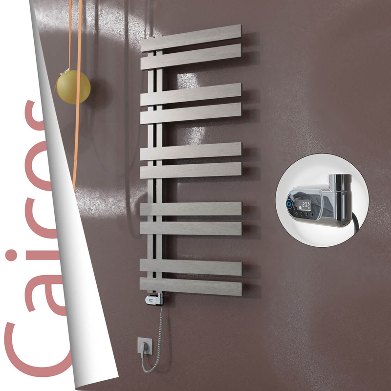 CAICOS Elektrikli Paslanmaz Çelik Havlupan 600x1260 Satin Polisaj (Thesis Termostat) 600W