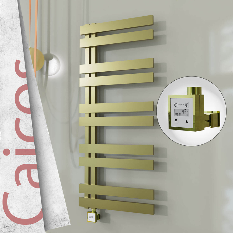 CAICOS Elektrikli Paslanmaz Çelik Havlupan 600x1260 Satine Altın (KTX3 Termostat) 600W