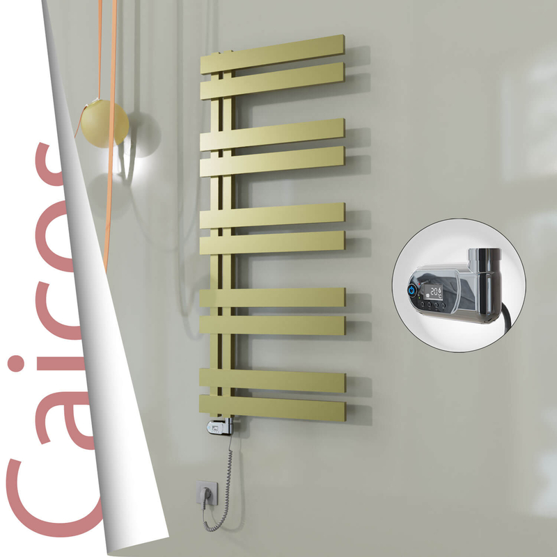 CAICOS Elektrikli Paslanmaz Çelik Havlupan 600x1260 Satine Altın (Thesis Termostat) 600W
