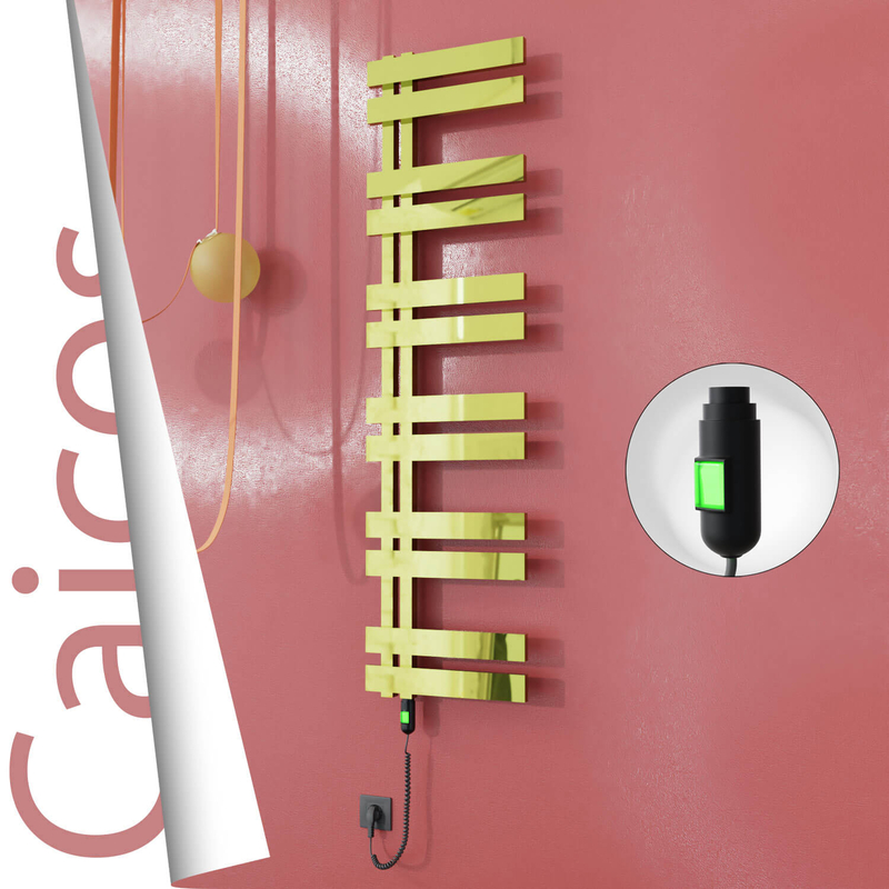 CAICOS Elektrikli Paslanmaz Çelik Havlupan 600x1530 Altın (On/Off Düğmeli) 600W