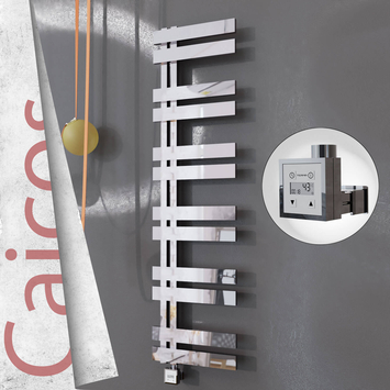 Radiva - Caicos Elektrikli Paslanmaz Çelik Havlupan 600x1530 Ayna Polisaj (KTX3 Termostat) 600W