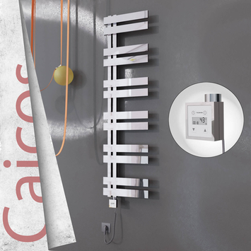Radiva - Caicos Elektrikli Paslanmaz Çelik Havlupan 600x1530 Ayna Polisaj (KTX3 Termostat) 600W Spiral Kablolu