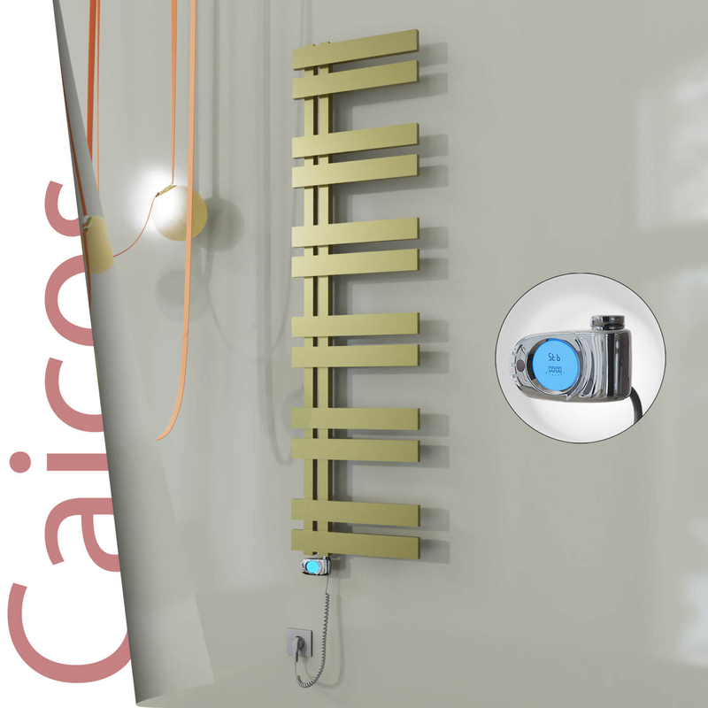 CAICOS Elektrikli Paslanmaz Çelik Havlupan 600x1530 Satine Altın (Musa Termostat) 600W