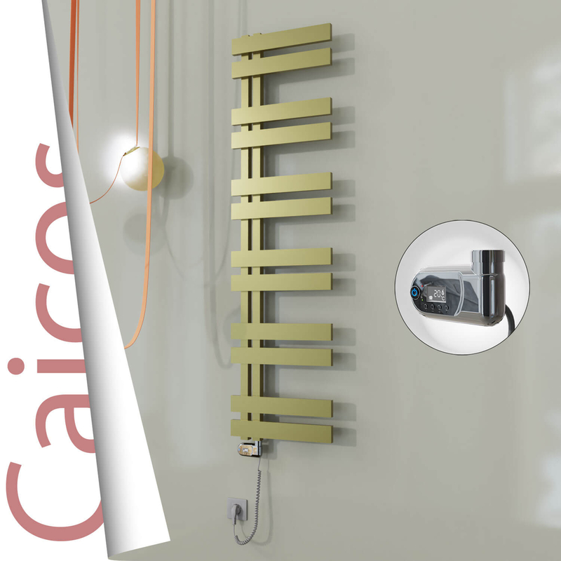 CAICOS Elektrikli Paslanmaz Çelik Havlupan 600x1530 Satine Altın (Thesis Termostat) 600W