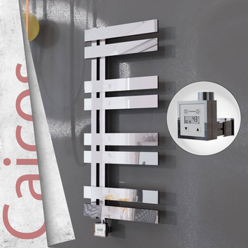 Radiva - Caicos Elektrikli Paslanmaz Çelik Havlupan 600x990 Ayna Polisaj (KTX3 Termostat) 300W