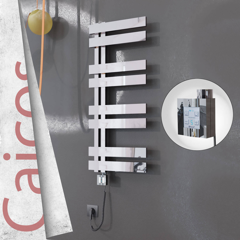 CAICOS Elektrikli Paslanmaz Çelik Havlupan 600x990 Ayna Polisaj (KTX4 Termostat) 300W Spiral Kablolu