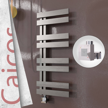 Radiva - Caicos Elektrikli Paslanmaz Çelik Havlupan 600x990 Satin Polisaj (KTX1 Termostat) 300W