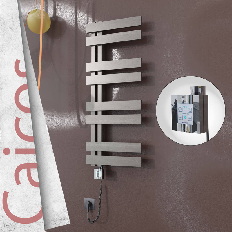 CAICOS Elektrikli Paslanmaz Çelik Havlupan 600x990 Satin Polisaj (KTX4 Termostat) 300W Spiral Kablolu