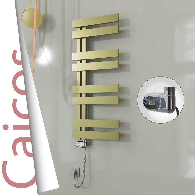 CAICOS Elektrikli Paslanmaz Çelik Havlupan 600x990 Satine Altın (Thesis Termostat) 300W