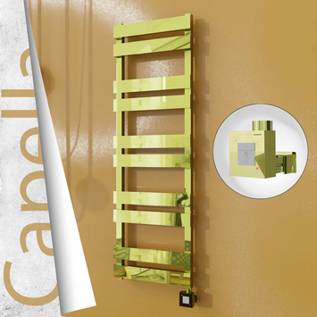 Radiva - Capella Elektrikli Paslanmaz Çelik Havlupan 400x1260 Altın (KTX1 Termostat) 300W