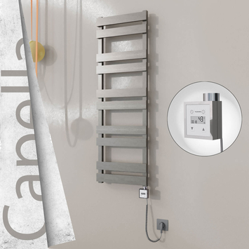 Radiva - Capella Elektrikli Paslanmaz Çelik Havlupan 400x1260 Satin Polisaj (KTX3 Termostat) 300W Spiral Kablolu