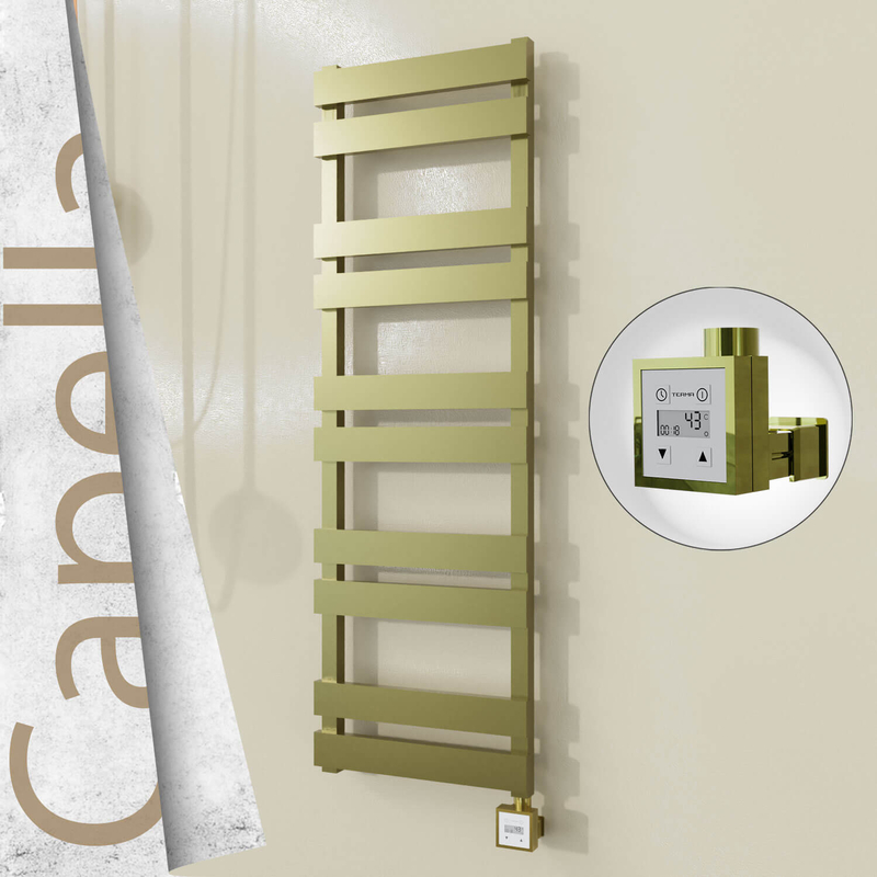 CAPELLA Elektrikli Paslanmaz Çelik Havlupan 400x1260 Satine Altın (KTX3 Termostat) 300W
