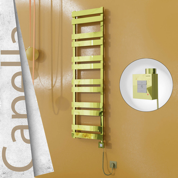 Radiva - Capella Elektrikli Paslanmaz Çelik Havlupan 400x1530 Altın (KTX1 Termostat) 600W Spiral Kablolu
