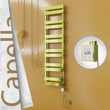 Radiva - Capella Elektrikli Paslanmaz Çelik Havlupan 400x1530 Altın (KTX3 Termostat) 600W Spiral Kablolu