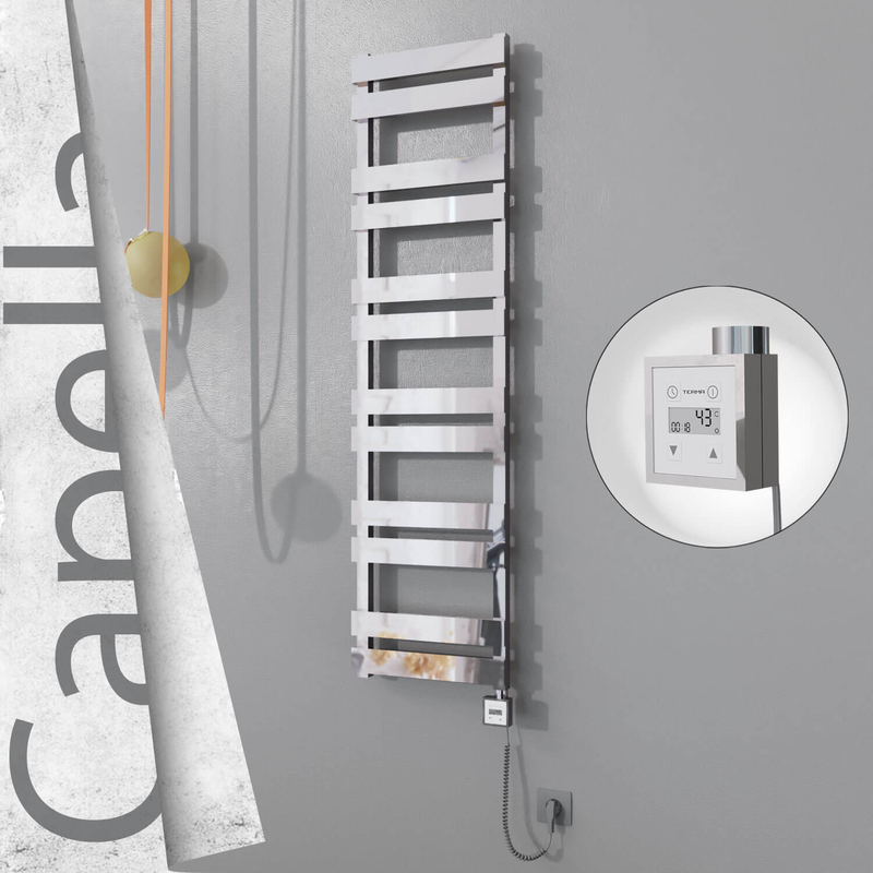 CAPELLA Elektrikli Paslanmaz Çelik Havlupan 400x1530 Ayna Polisaj (KTX3 Termostat) 600W Spiral Kablolu
