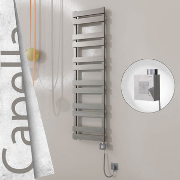 Radiva - Capella Elektrikli Paslanmaz Çelik Havlupan 400x1530 Satin Polisaj (KTX1 Termostat) 600W Spiral Kablolu
