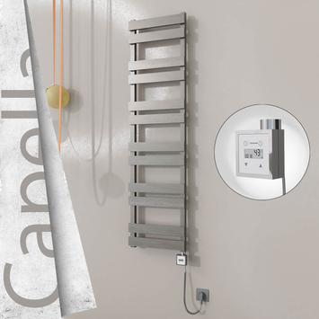 Radiva - Capella Elektrikli Paslanmaz Çelik Havlupan 400x1530 Satin Polisaj (KTX3 Termostat) 600W Spiral Kablolu