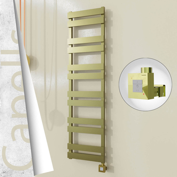 Radiva - Capella Elektrikli Paslanmaz Çelik Havlupan 400x1530 Satine Altın (KTX1 Termostat) 600W