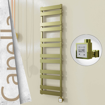 Radiva - Capella Elektrikli Paslanmaz Çelik Havlupan 400x1530 Satine Altın (KTX3 Termostat) 600W