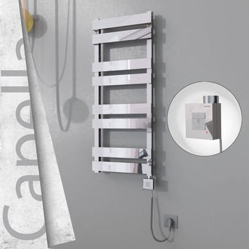 Radiva - Capella Elektrikli Paslanmaz Çelik Havlupan 400x990 Ayna Polisaj (KTX1 Termostat) 300W Spiral Kablolu