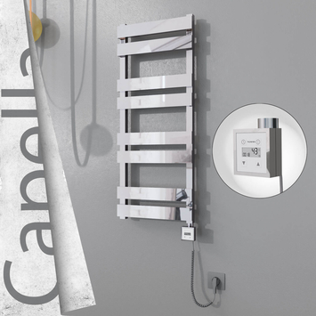 Radiva - Capella Elektrikli Paslanmaz Çelik Havlupan 400x990 Ayna Polisaj (KTX3 Termostat) 300W Spiral Kablolu