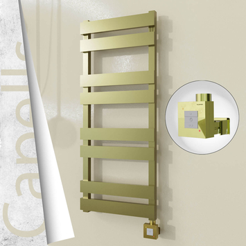 Radiva - Capella Elektrikli Paslanmaz Çelik Havlupan 400x990 Satine Altın (KTX1 Termostat) 300W