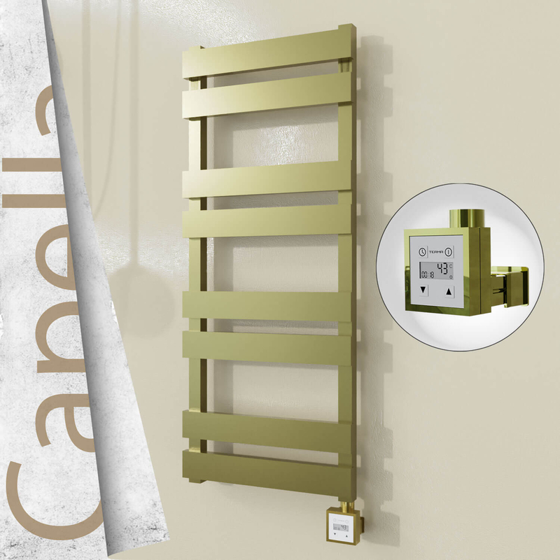 CAPELLA Elektrikli Paslanmaz Çelik Havlupan 400x990 Satine Altın (KTX3 Termostat) 300W