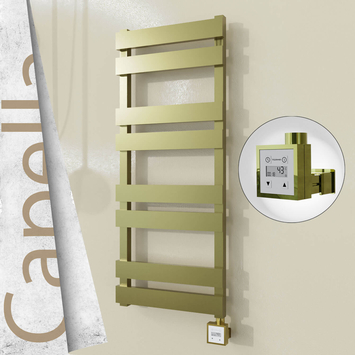 Radiva - Capella Elektrikli Paslanmaz Çelik Havlupan 400x990 Satine Altın (KTX3 Termostat) 300W