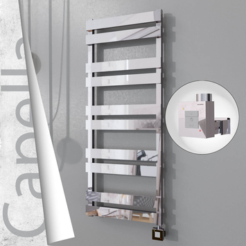 Radiva - Capella Elektrikli Paslanmaz Çelik Havlupan 500x1260 Ayna Polisaj (KTX1 Termostat) 600W