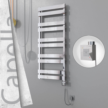 Radiva - Capella Elektrikli Paslanmaz Çelik Havlupan 500x1260 Ayna Polisaj (KTX1 Termostat) 600W Spiral Kablolu