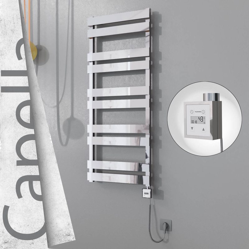 CAPELLA Elektrikli Paslanmaz Çelik Havlupan 500x1260 Ayna Polisaj (KTX3 Termostat) 600W Spiral Kablolu
