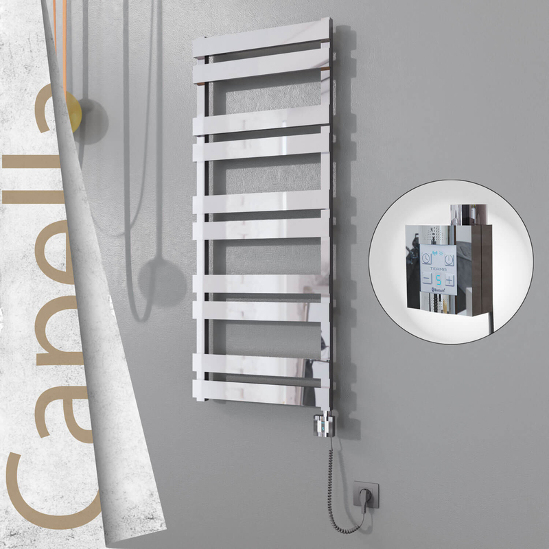 CAPELLA Elektrikli Paslanmaz Çelik Havlupan 500x1260 Ayna Polisaj (KTX4 Termostat) 600W Spiral Kablolu