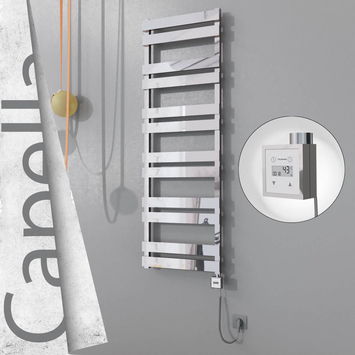 Radiva - Capella Elektrikli Paslanmaz Çelik Havlupan 500x1530 Ayna Polisaj (KTX3 Termostat) 600W Spiral Kablolu